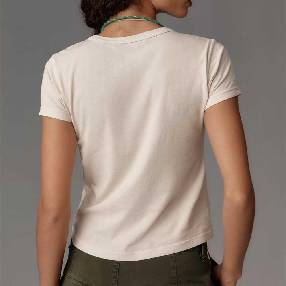Anthropologie Letluv Rose Graphic Tee Cream Size: XS - Picture 3 of 8